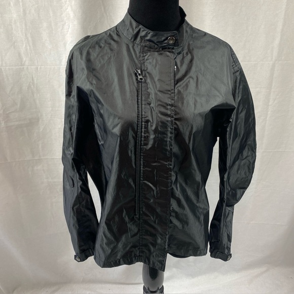 Joe Rocket Liner Jacket Windbreaker Women's Large Black Double Zipper - Picture 1 of 6